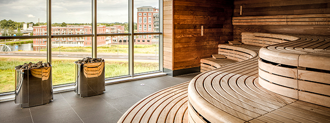 Sauna met uitzicht van Fletcher Wellness-Hotel Helmond