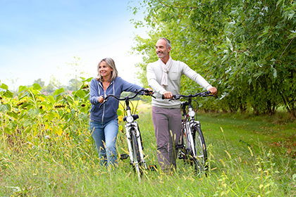 Walking together with the bike