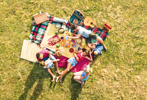 bovenaanzicht picknick