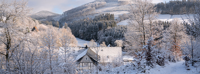 672 x 250 Sneeuw Sauerland Winter
