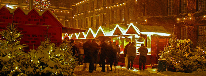 Christmas market Düsseldorf snow