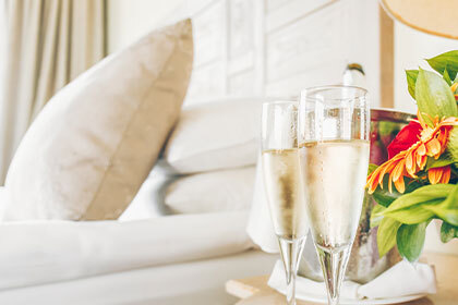 champagne en bloemen