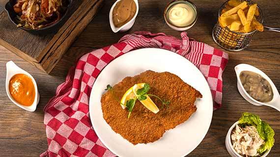 Schnitzel en bijgerechten
