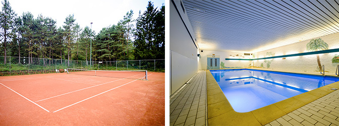672 x 250 Fletcher Hotel Restaurant Wipselberg Veluwe Faciliteiten Tennisbaan en Binnenzwembad