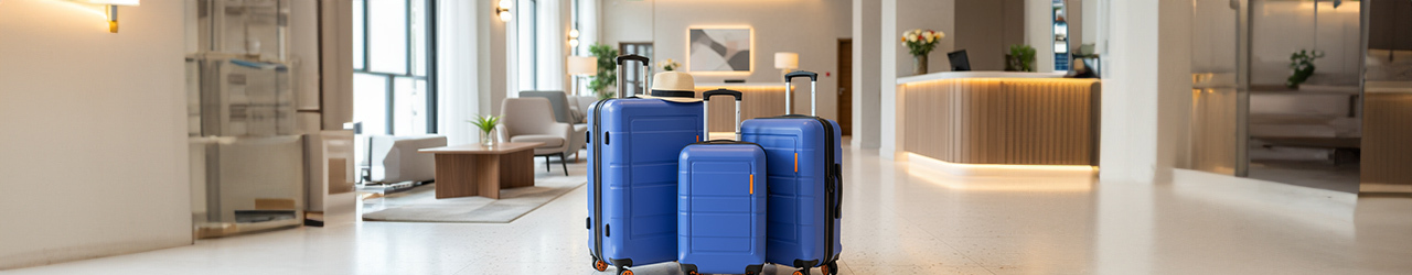 koffers in een hotel lobby