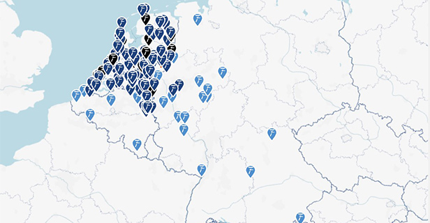 Kaart europa Fletcher Partner Hotels