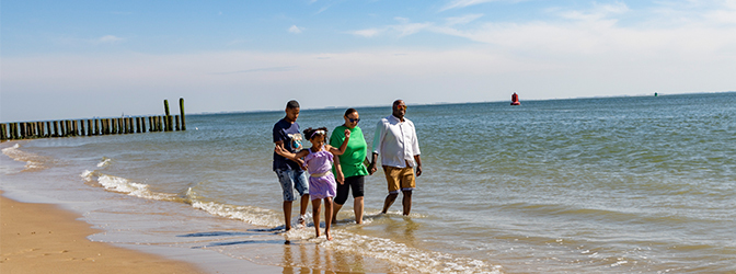 gezin op het strand