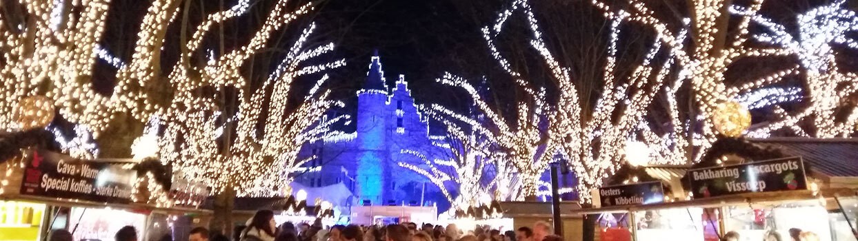 Sfeerbeeld van de kerstmarkt in Antwerpen