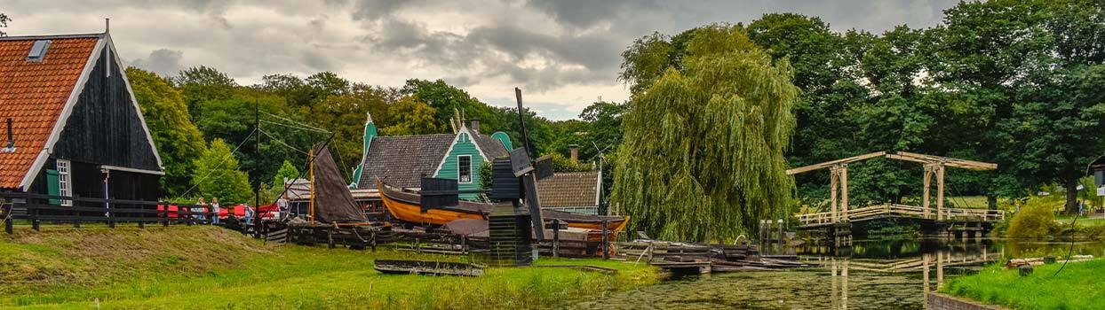 Historische gebouwen in het Nederlands Openluchtmuseum in Arnhem