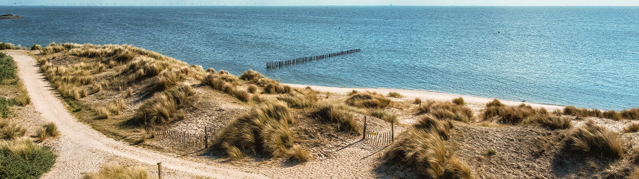 Luchtfoto van Marker Wadden in het Markermeer