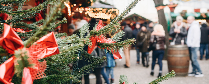 Sfeerbeeld van kerstmarkt in Leiden